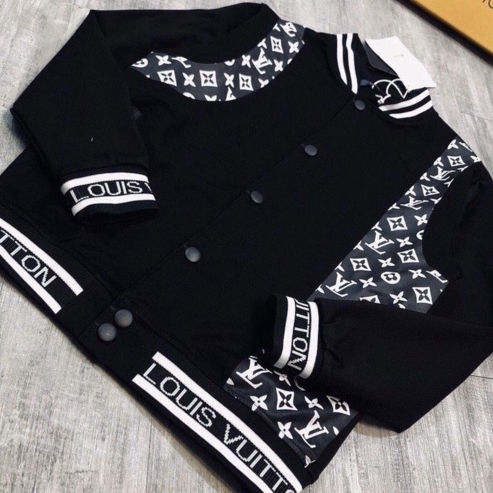 Áó Khoác , Áo Bomber Lv Chất Liệu Nỉ Bông Dày In Phối Da Cao Cấp Dễ Phối Đô Siêu Hot - Kapo2000