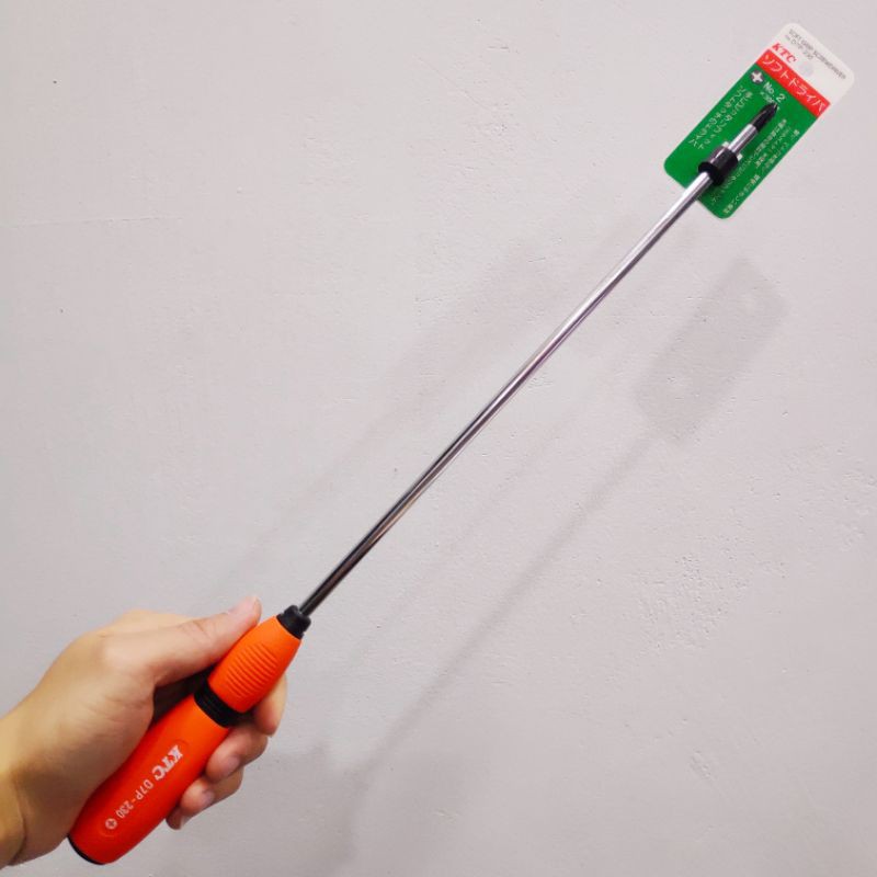 Tô vít 4 cạnh dài 430mm KTC Nhật D7P-230 - Loại cán nhựa mềm - Made in Japan 🇯🇵