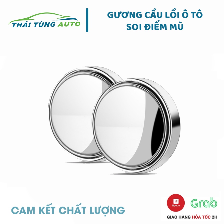 Gương Cầu Lồi Ô Tô Gắn Trên Gương Chiếu Hậu, Gương Phụ Tùng Xe Ô Tô Xóa Điểm Mù Nhìn Góc Rộng Xoay 360 Tráng Bạc