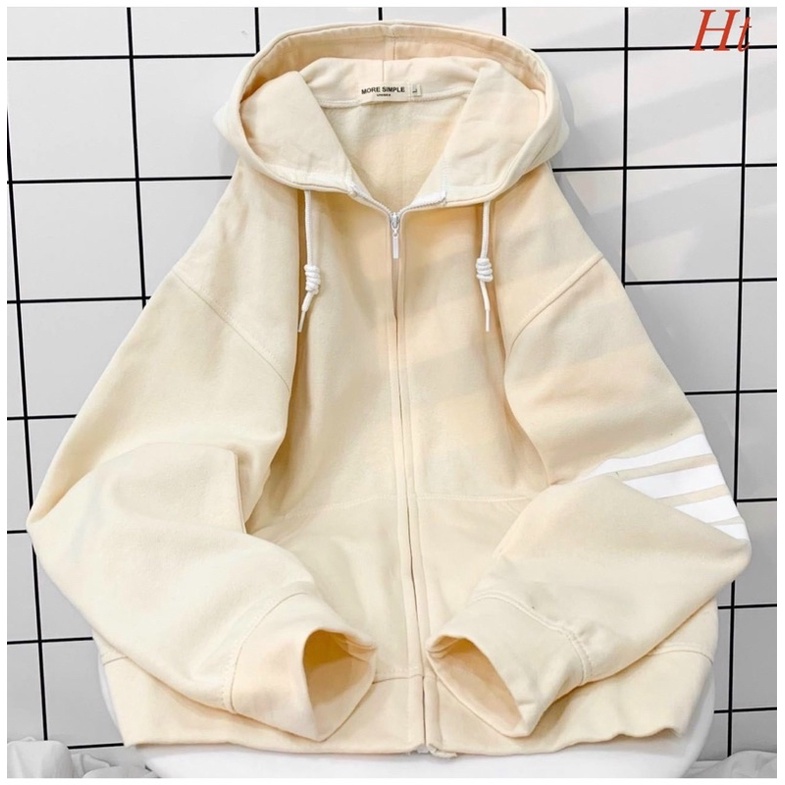 Áo khoác nỉ Cotton 4 sọc tay