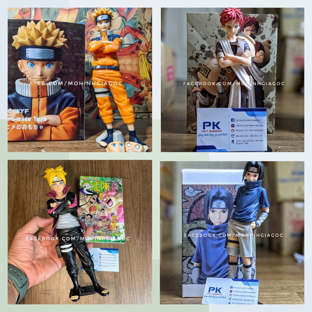 (Sẵn VN) Mô hình nhân vật Naruto sắc nét 25cm, con trai Boruto 24cm , Gaara 22cm, Sasuke 26cm