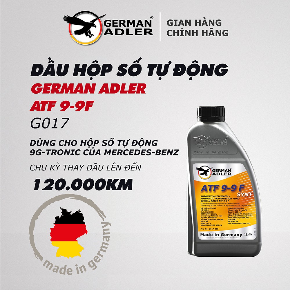 DẦU HỘP SỐ TỰ ĐỘNG ĐA CẤP GERMAN ADLER ATF 9-9 F