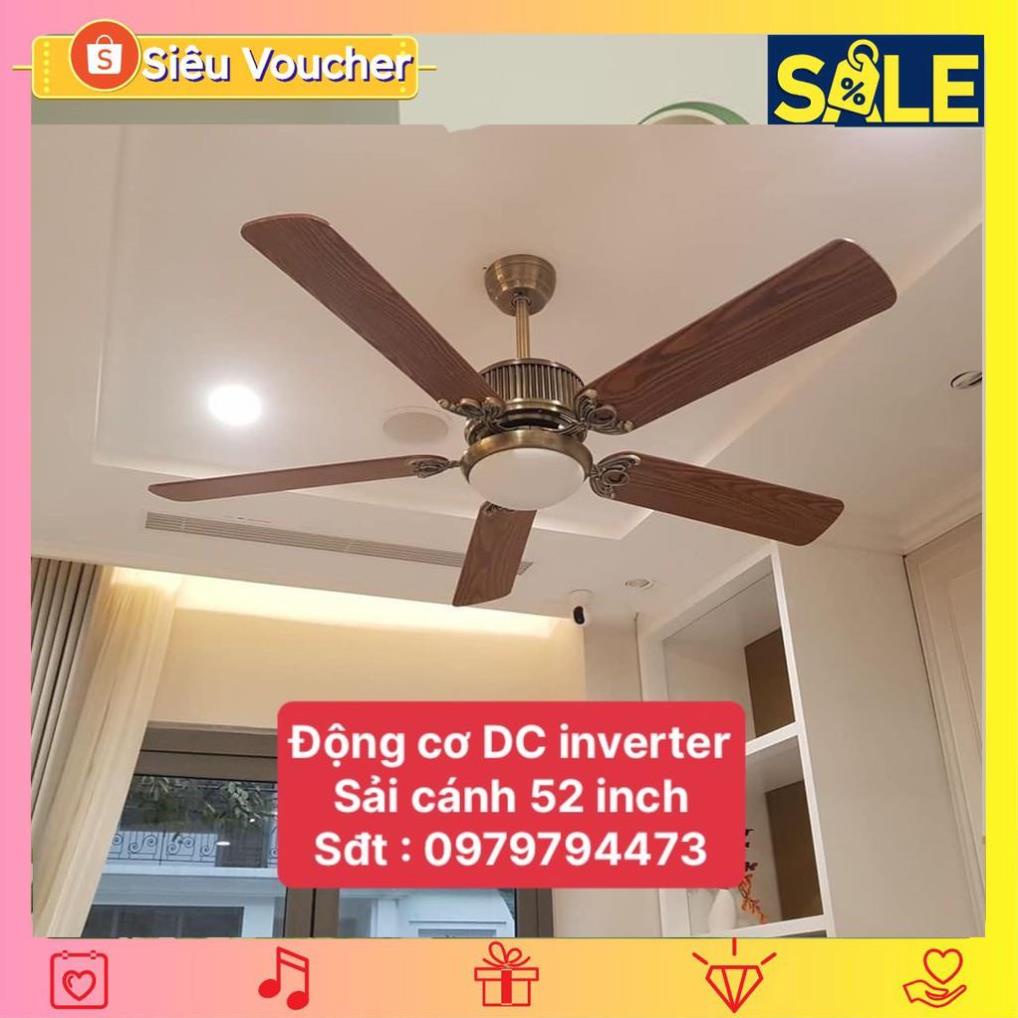 Quạt trần đèn dấu cánh,quạt trần phòng khách QT56D - 3 chế độ ánh sáng-điều khiển từ xa