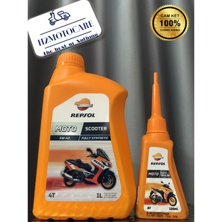 Combo nhớt Repsol Moto Scooter 4T 5W-40 1L cho xe tay ga + nhớt lap Repsol Matic Gear Oil 80W90 120ml