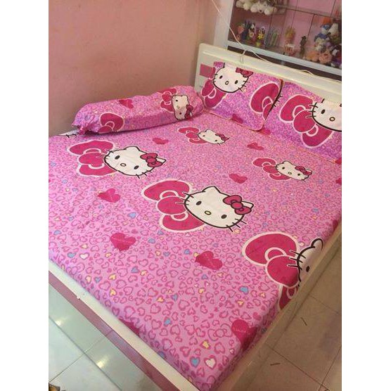 BỘ DRAP COTTON POLY KITY NƠ TIM
