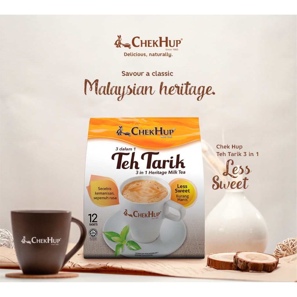 Trà sữa hòa tan 3in1 Chek Hup Teh Tarik Milktea Less Sweet - Ít Ngọt