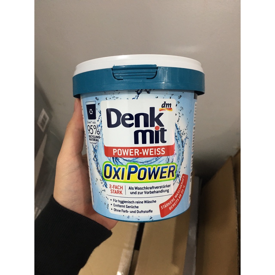 Bột Giặt Tẩy Trắng Quần Áo Denkmit Oxi Power 750gram Tẩy Trắng, Tẩy Ố Vàng, Làm Sạch Quần Áo Trắng