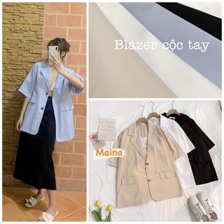 [66HOAN15K12H] Áo Blazer - Vest Cộc Tay Dáng Rộng Chất Mát (ảnh thật/sẵn)