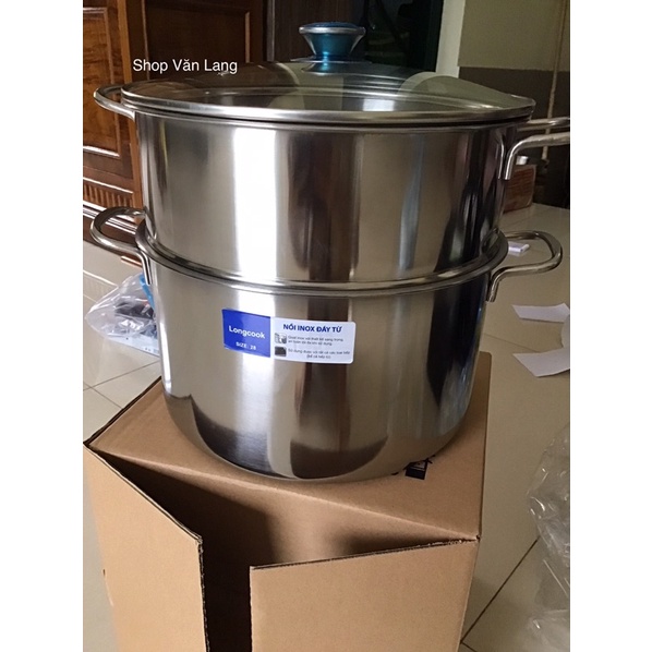 Nồi hấp 2 tầng Cook Inox 430 nắp kính cường lực size 28cm