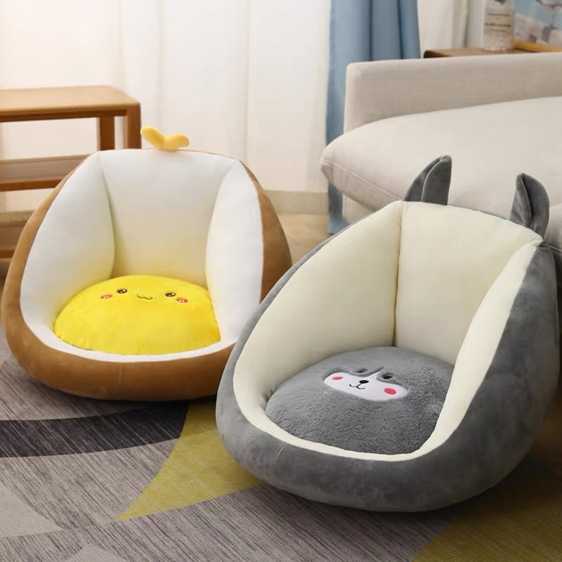 Nệm lót ghế ngồi bệt dựa tường gấu bông, đệm tựa lưng gối ôm đồ chơi phụ kiện xe hơi oto sofa xích đu (mã 01)