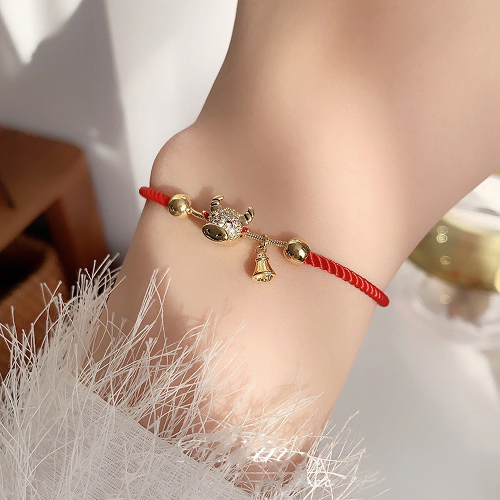 Vòng Tay Dây Bện Màu Đỏ May Mắn Cho Nữ