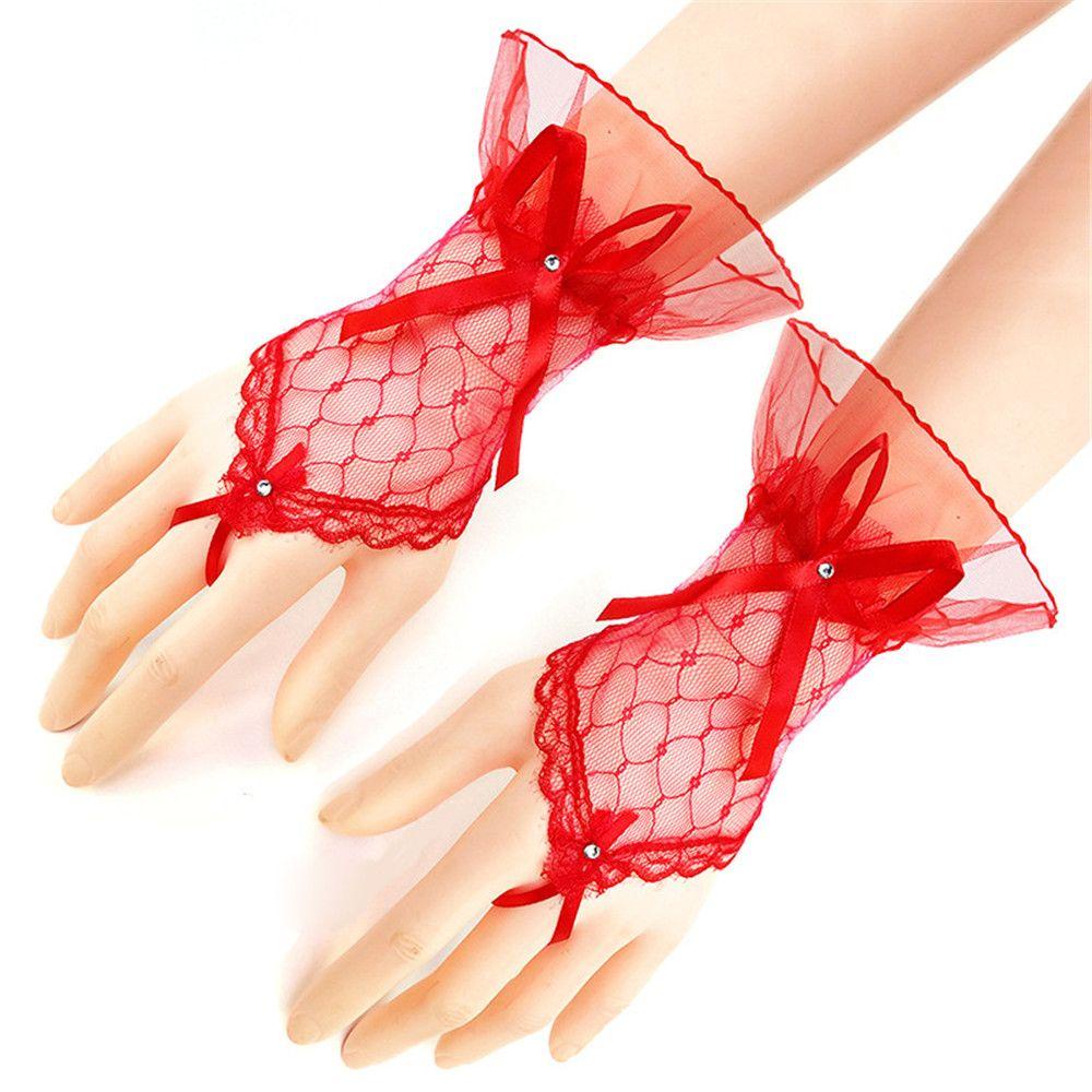 Găng Tay Ren Hở Ngón Hóa Trang