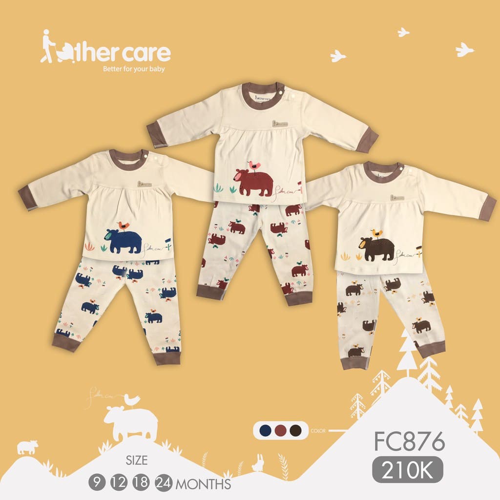 Father care bộ nỉ dài tay gẫu cho bé gái, bộ nỉ thu đông, nỉ ấm cho bé FC876