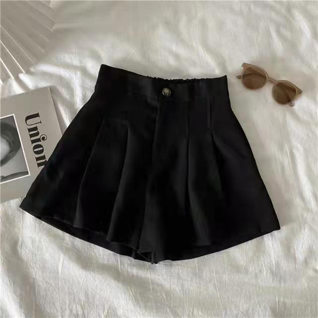[Linin] Quần Short Dáng Chữ a Ống Rộng Lưng Cao Xếp Ly Phong Cách Mới Cho Nữ