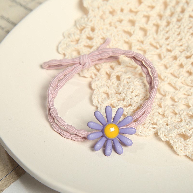 Dây cột tóc hoa cúc nhiều màu dễ thương dây thun nơ buộc tóc nữ Hàn Quốc thời trang 2T Unisex D1