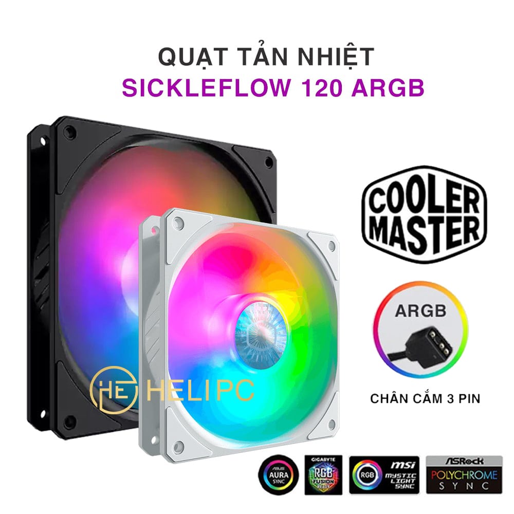 Quạt tản nhiệt case máy tính Cooler Master SickleFlow 120 ARGB - Quạt SickleFlow 12cm