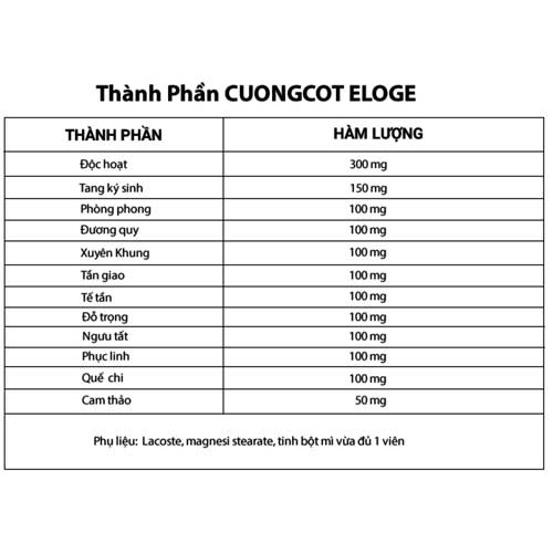Cường cốt Éloge hỗ trợ cứng cáp xương cốt, giảm đau dây thần kinh tọa và đau mỏi vai gáy