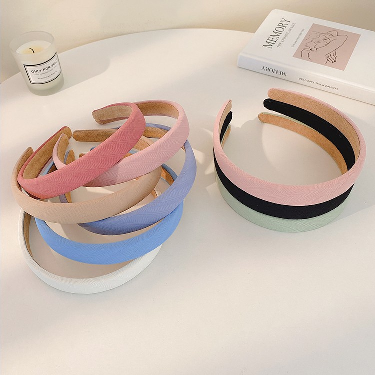 Băng Đô Cài Tóc Màu Trơn Thiết Kế Tinh Tế Cho Nữ