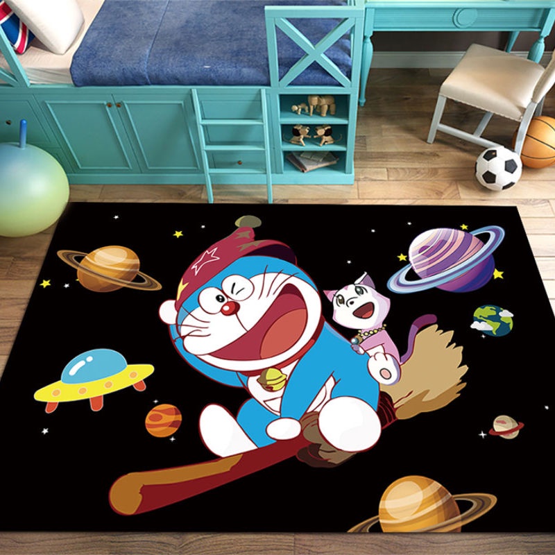 Tấm thảm lót sàn trang trí hình doraemon đáng yêu Bz8