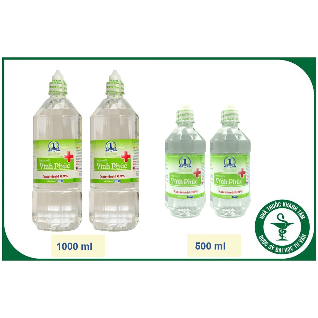 ✅ [CHÍNH HÃNG] Nước muối Vĩnh Phúc NaCl 0.9% Chai 500ml, 1000ml