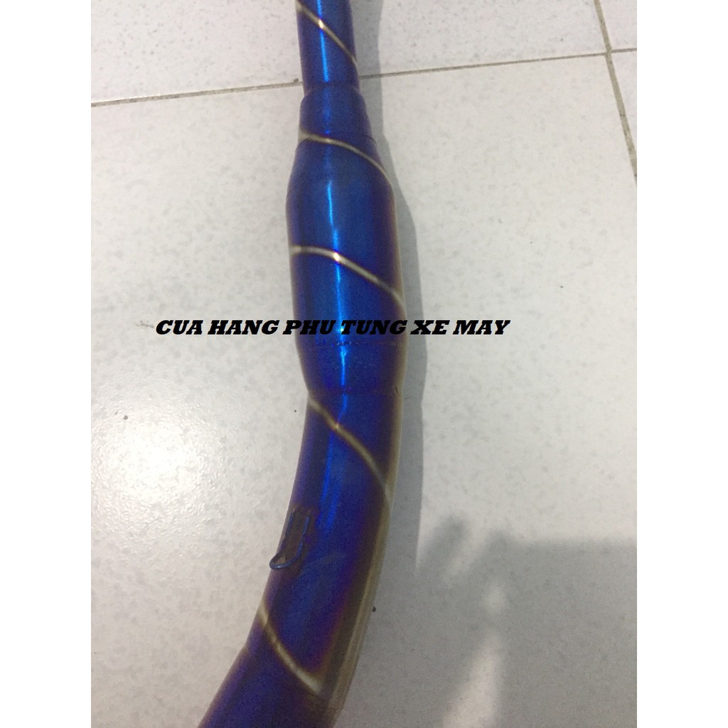 Cổ pô bầu hơi titan cho xe Ex135, Ex150, Winner 150, Winner X, Raider Fi, Satria gắn lon pô độ họng 51mm