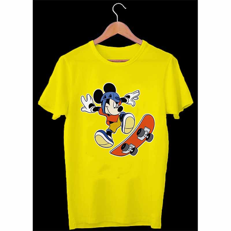 Áo thun Unisex - Chuột Mickey lướt ván Cotton Thun - Dẽ Thương