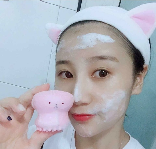 Mút rửa mặt bạch tuộc silicone làm sạch sâu, massage da mặt | BigBuy360 - bigbuy360.vn