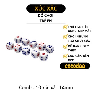 Xúc Xắc - Combo 10 Viên Xí Ngầu 6 Mặt Chơi Cá Ngựa Tiện Lợi 8579 [FREESHIP]