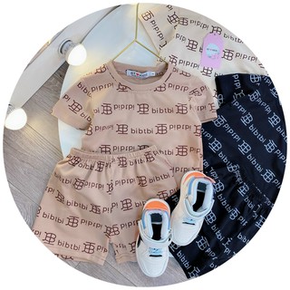 Bộ thun cộc chữ B cho bé