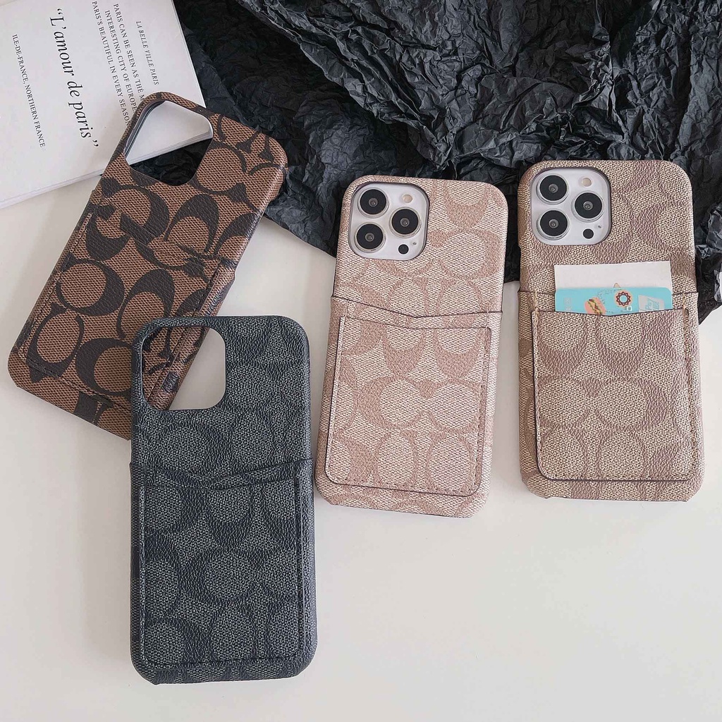 Ốp Điện Thoại Da Có Ngăn Đựng Thẻ Cho iPhone14Max 13promax 12 11 xsmax xr xs