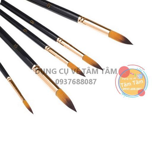 [ TÂM TÂM ]-Bộ cọ đầu TRÒN/VÁT/BẰNG Keep Smiling 5 cây mã 5015