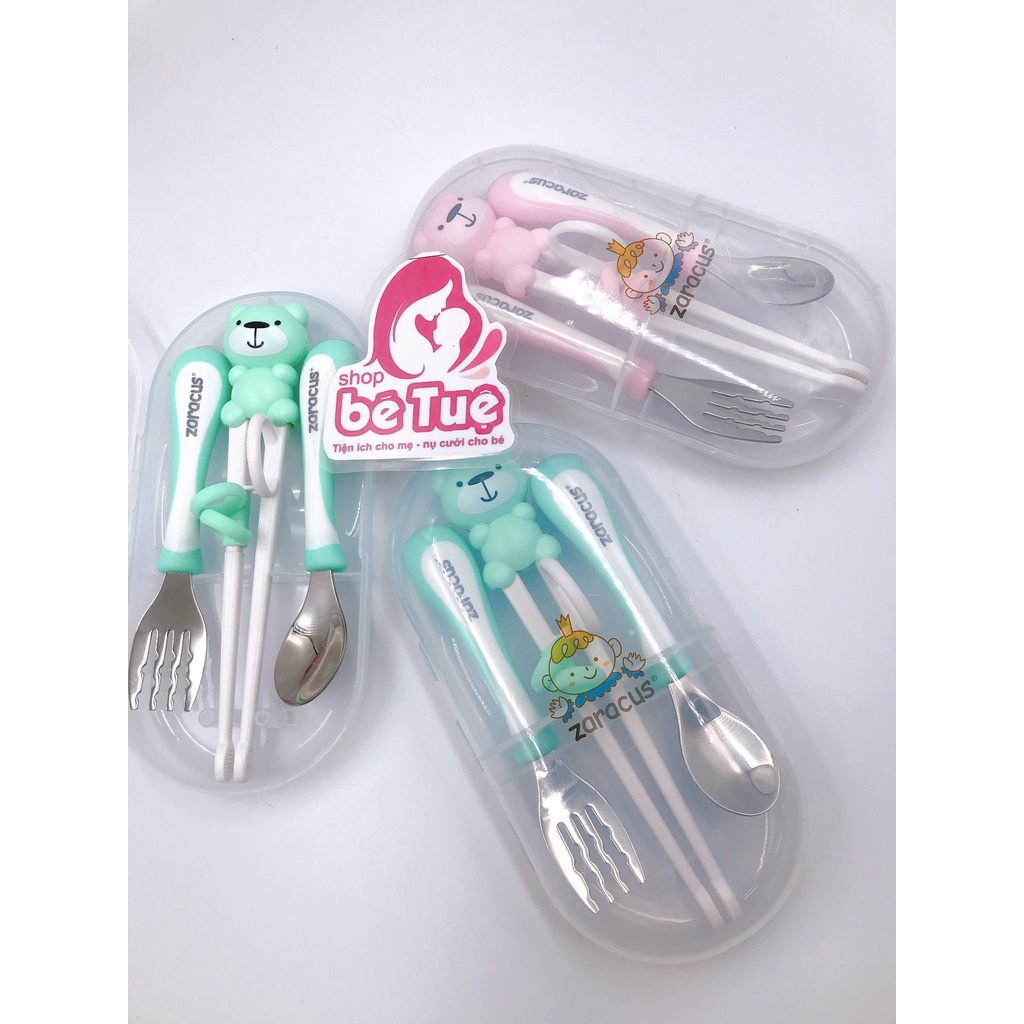 Set đũa thìa dĩa inox Zaracus Hàn Quốc cao cấp không rỉ có hộp