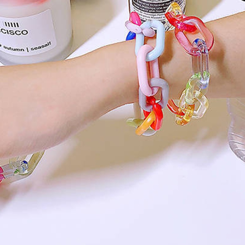 Vòng Tay Acrylic Màu Sắc Cầu Vồng Thời Trang Dành Cho Nữ
