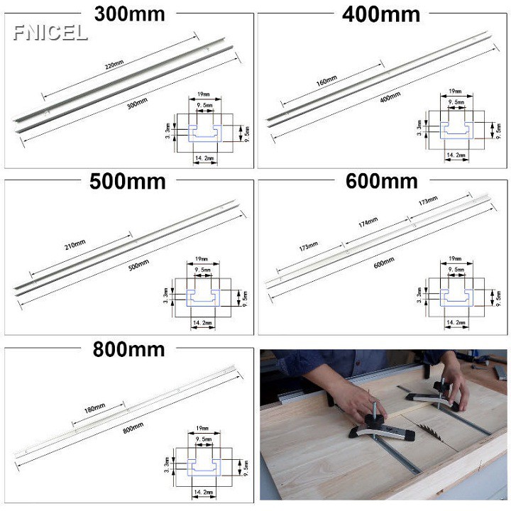 Thanh ray trượt bàn cưa kích thước 50-60-80-122mm