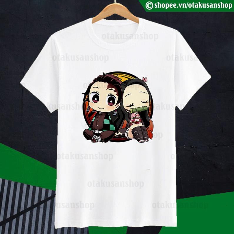 Áo thun Kimetsu no Yaiba Tanjiro Nezuko Chibi