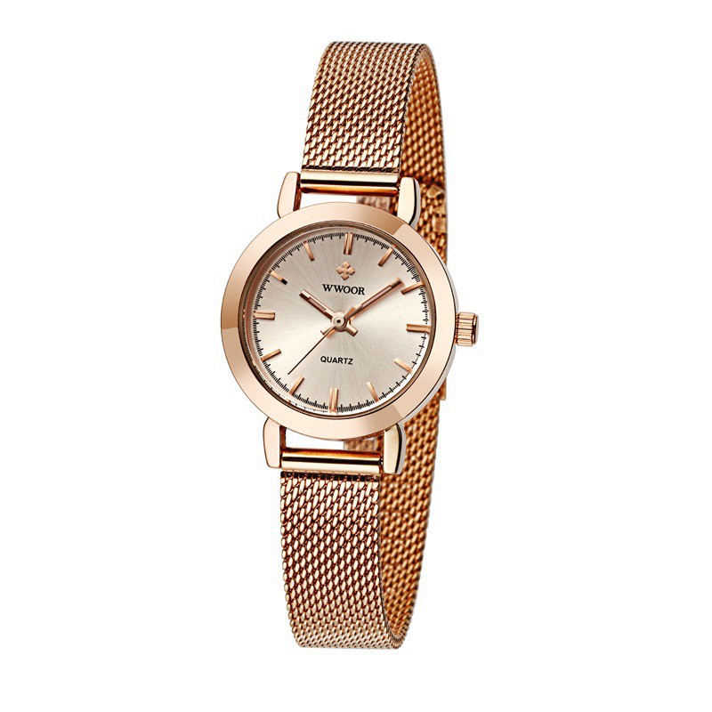 ĐỒNG HỒ NỮ WWOOR 8823 MẶT TRÒN,DÂY THÉP CAO CẤP KHÔNG GỈ (4 MÀU LỰA CHỌN) Bán lẻ giá sỉ