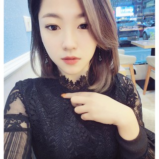 Bông tai đá pha lê đen bạc S925 dáng dài