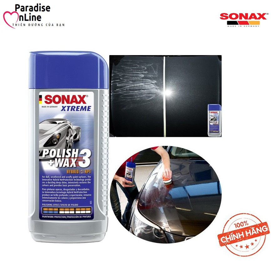Sonax - Paradise - Xoá Xước - Đánh Bóng - Bảo Vệ Sơn Xe 3 Trong 1 Dạng Lai - Thương hiệu từ Đức - hàng chính hãng 100%