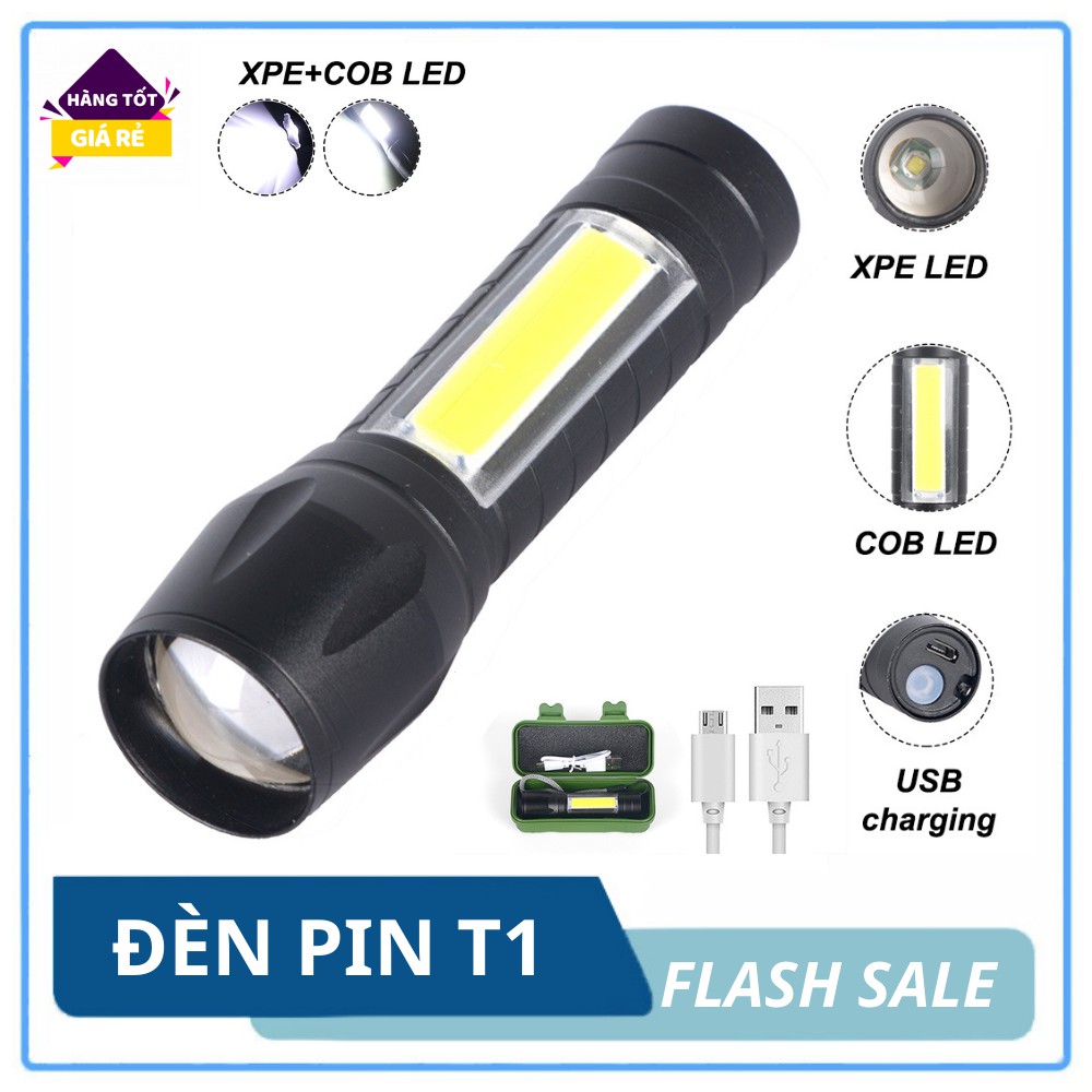 Đèn pin mini cầm tay siêu sáng với 3 chế độ sáng, sử dụng bóng đèn led tiết kiệm điện và tuổi thọ cao