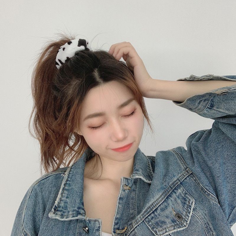 Scrunchies xinh màu da bò sữa, phụ kiện tóc hothit thời trang đẹp độc