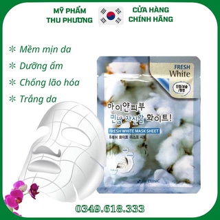 10 Mặt nạ dưỡng trắng da - Mặt Nạ giấy tuyết Mỹ phẩm hàn quốc cao cấp 3W CLINIC FRESH WHITE MASK SHEET