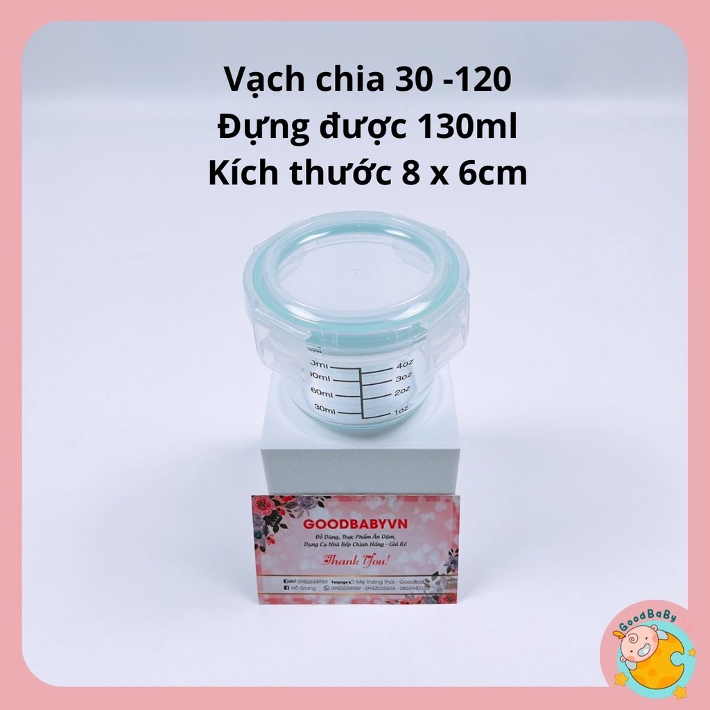 Hộp trữ đông,cốc nấu cháo thủy tinh cao cấp chịu nhiệt an toàn Goodbabyvn