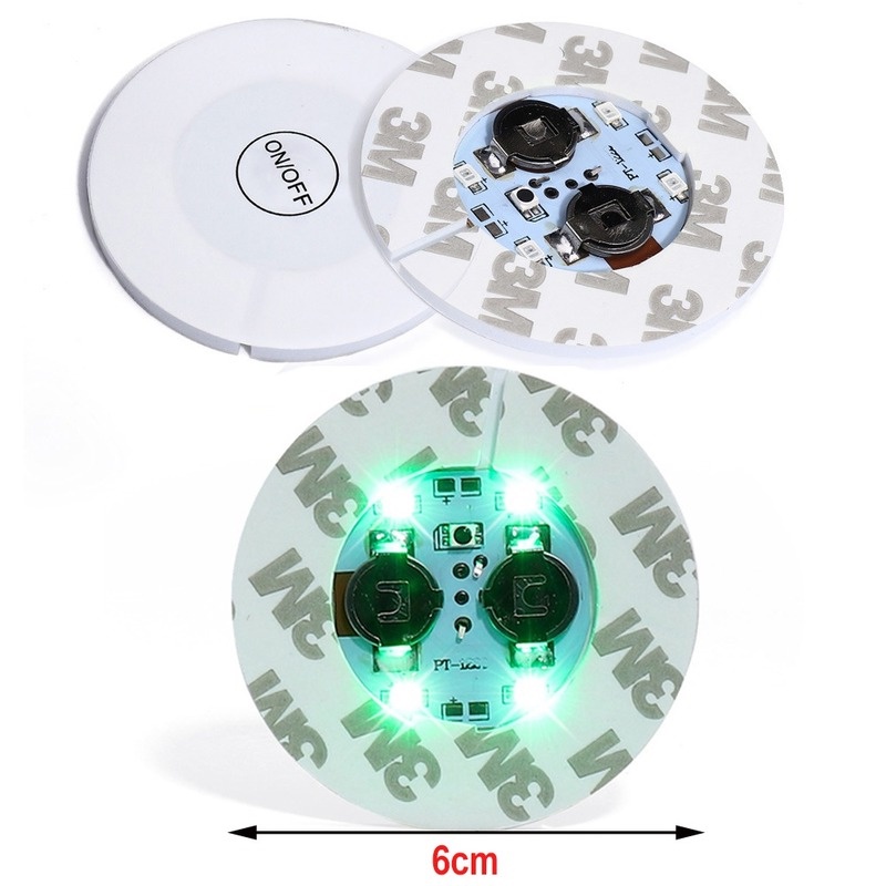 1 Miếng Lót Cốc Nước Tự Dính Có Đèn LED Sử Dụng Pin Cho Tiệc Giáng Sinh Halloween