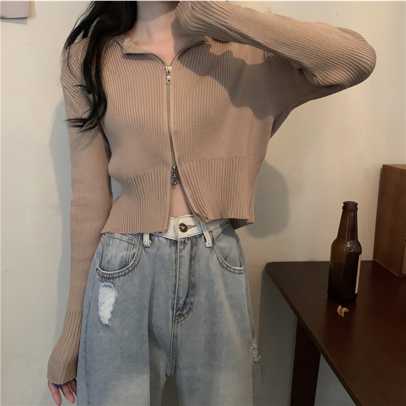 Áo nữ dệt kim tay dài đơn giản thời trang