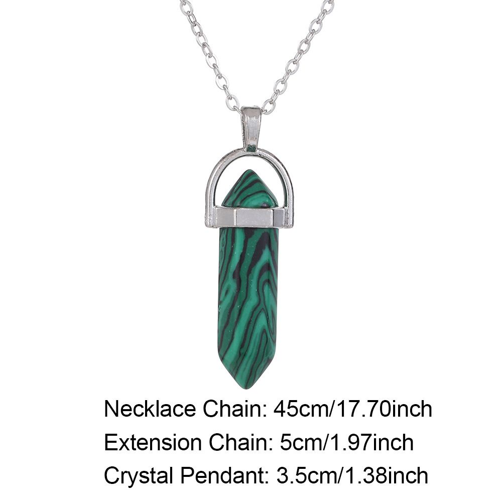 Vòng cổ mặt đá lục giác tự nhiên thời trang cho nữ