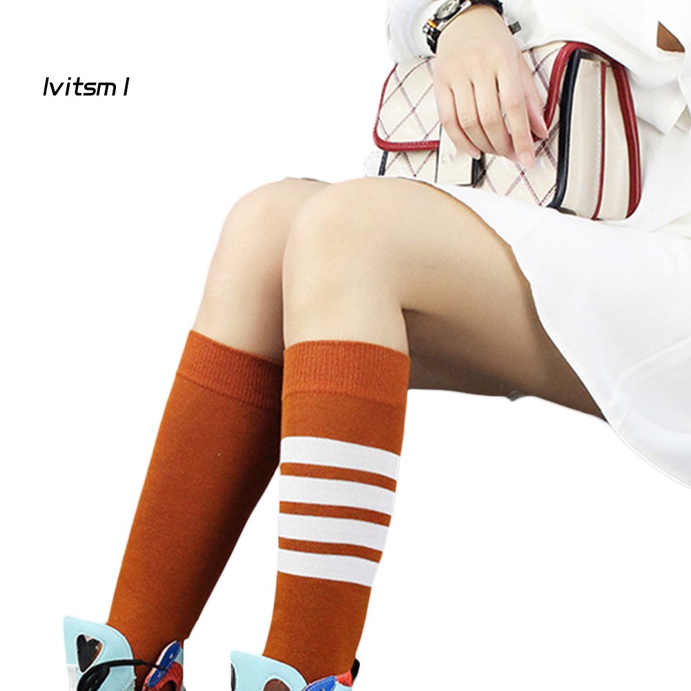 【LTM】Autumn Winter Women Stripes Letters Elastic Middle Tube Socks Warm Stockings | BigBuy360 - bigbuy360.vn