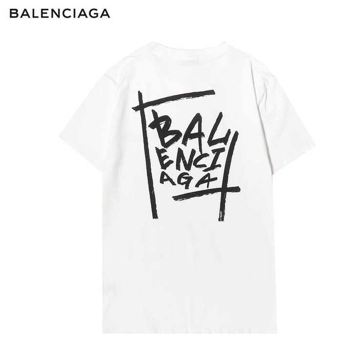 Áo Thun Balenciag Tay Ngắn Chất Liệu Cotton In Hoạ Tiết Đơn Giản Trẻ Trung