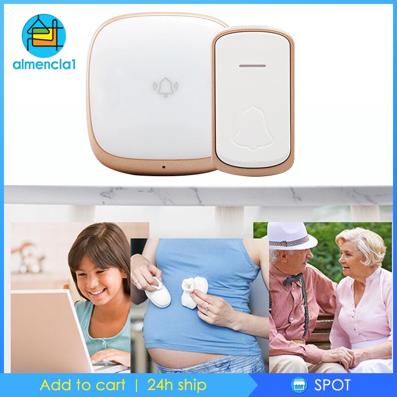 Chuông Cửa Không Dây 5 Mức Âm Thanh Đèn Led Màu Trắng Cho Bé