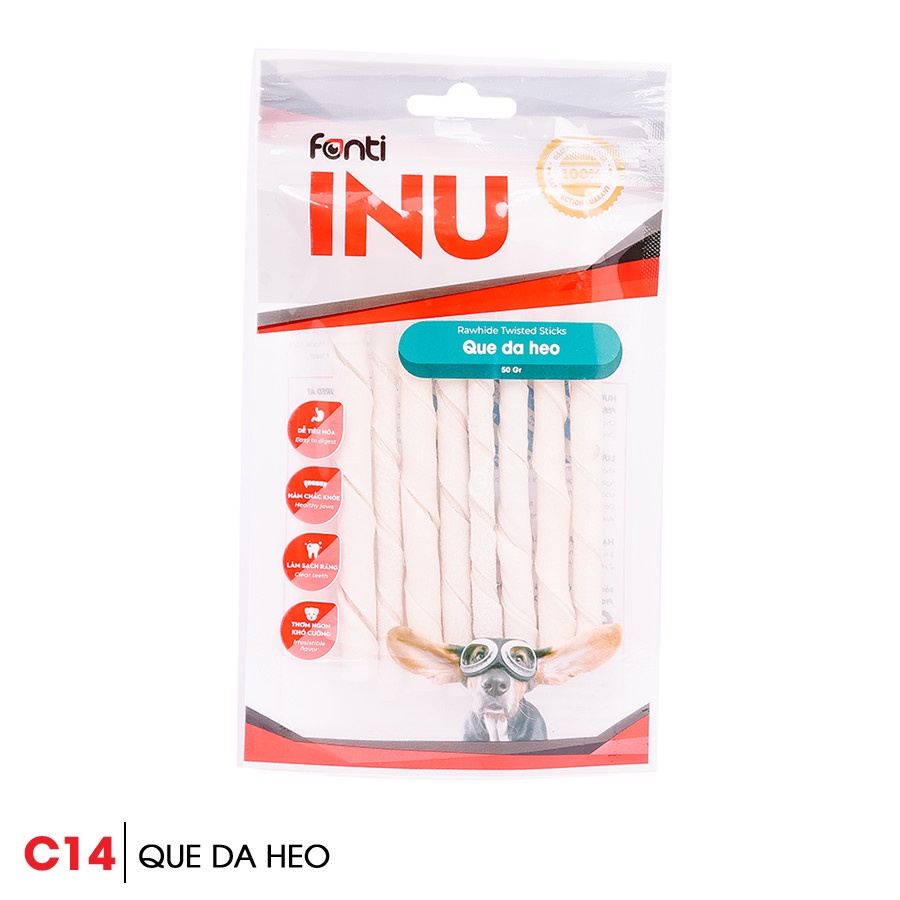 Xương gặm cho chó INU gói 100g- nhiều vị