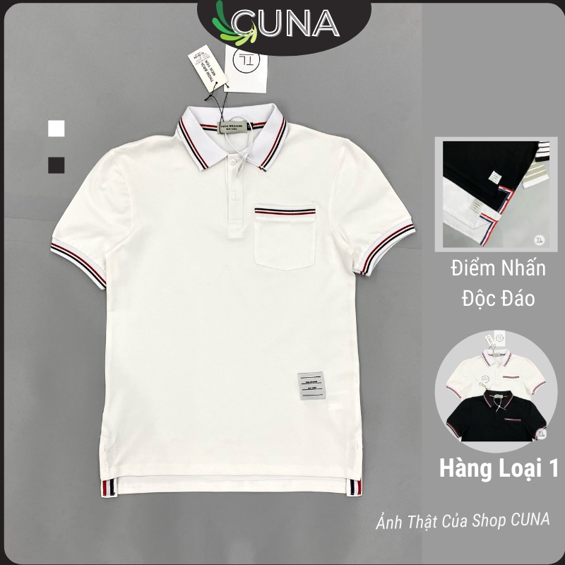 Áo Thun Nam Có Cổ CUNA Áo Phông Polo Nam Cao Cấp Tay Ngắn Trắng Đen Hàng Hiệu POLO THOM - Hàng mới về
